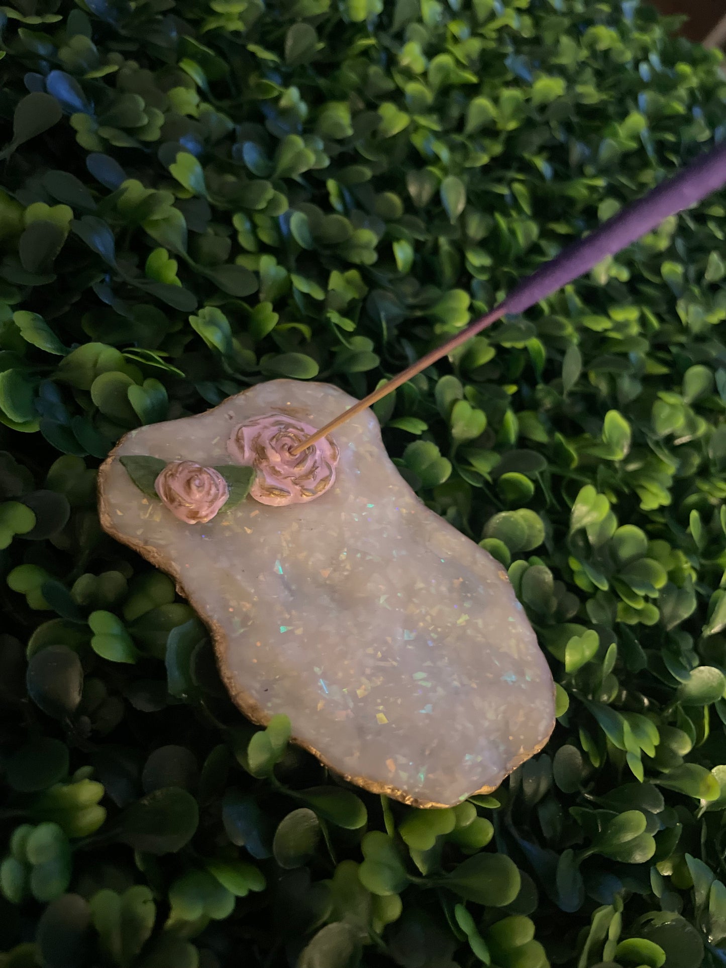 Opal incense holder