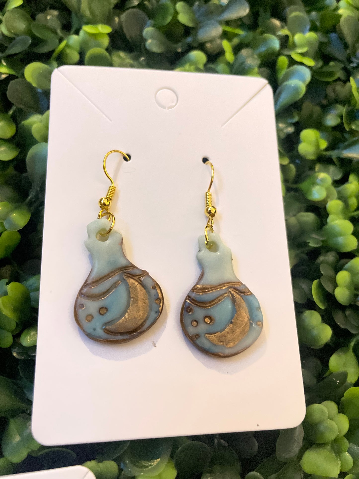 Blue gold apothecary earring set