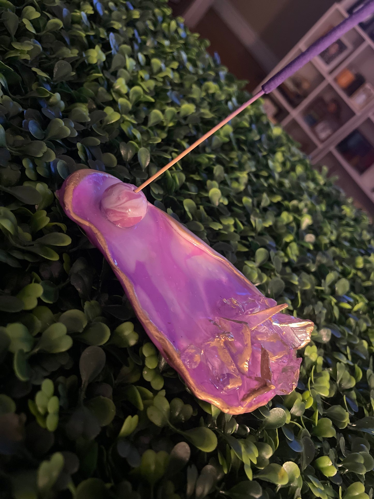 Large amethyst style incense holder