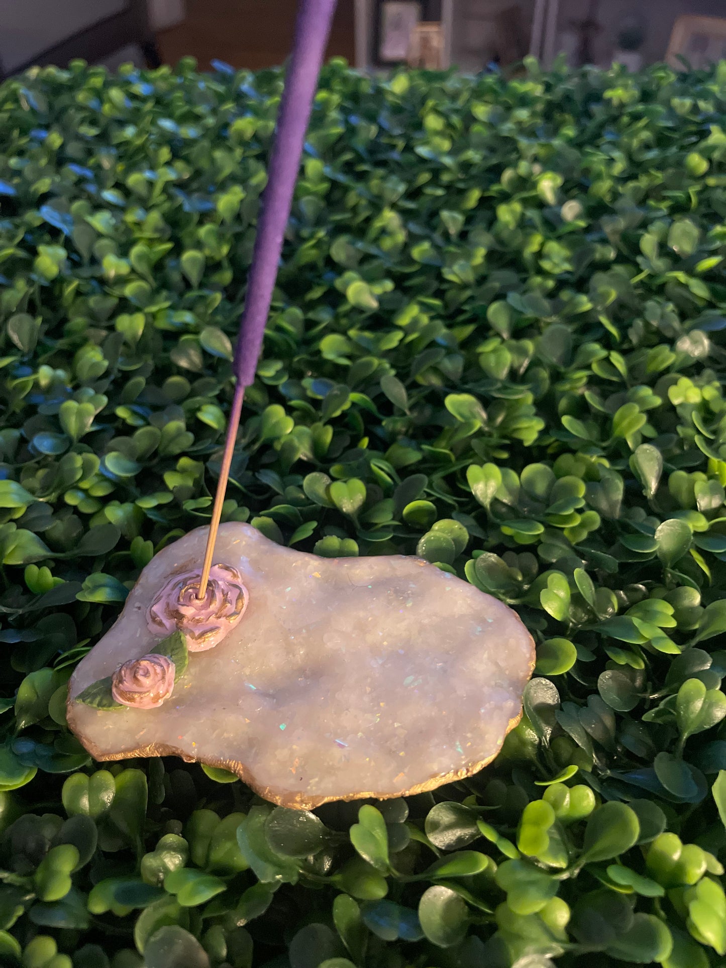 Opal incense holder
