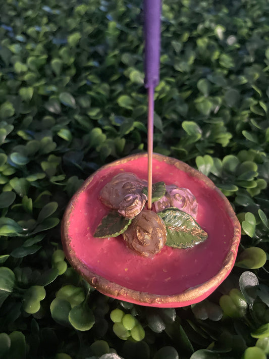 Round flower incense holder
