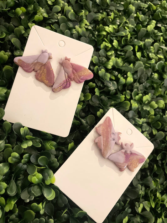 Purple moths earrings