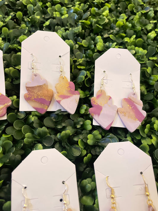 Abstract purple earrings