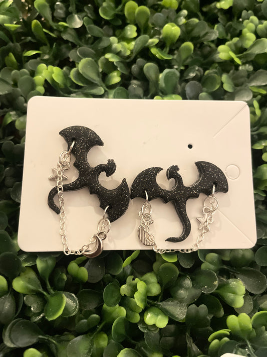 Dragon chain earrings