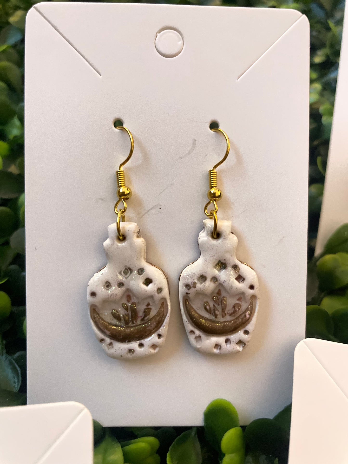 White gold apothecary earring set