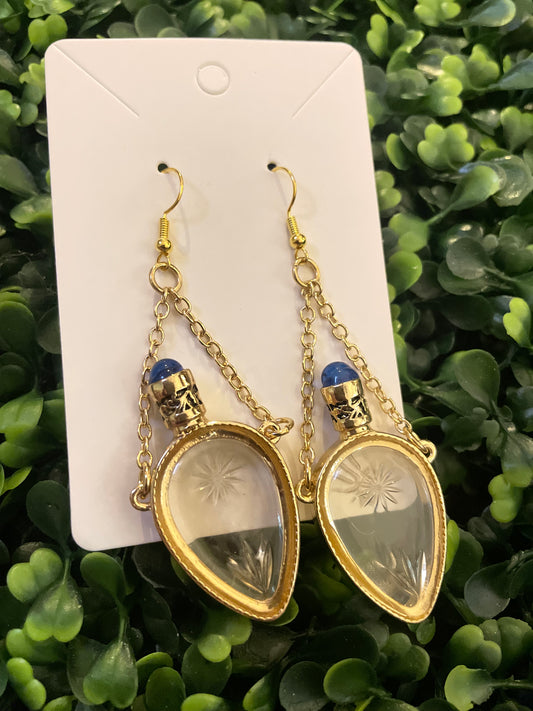 Glass bottle earrings
