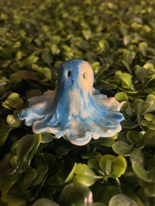 Glow in the dark ghost  blue marble