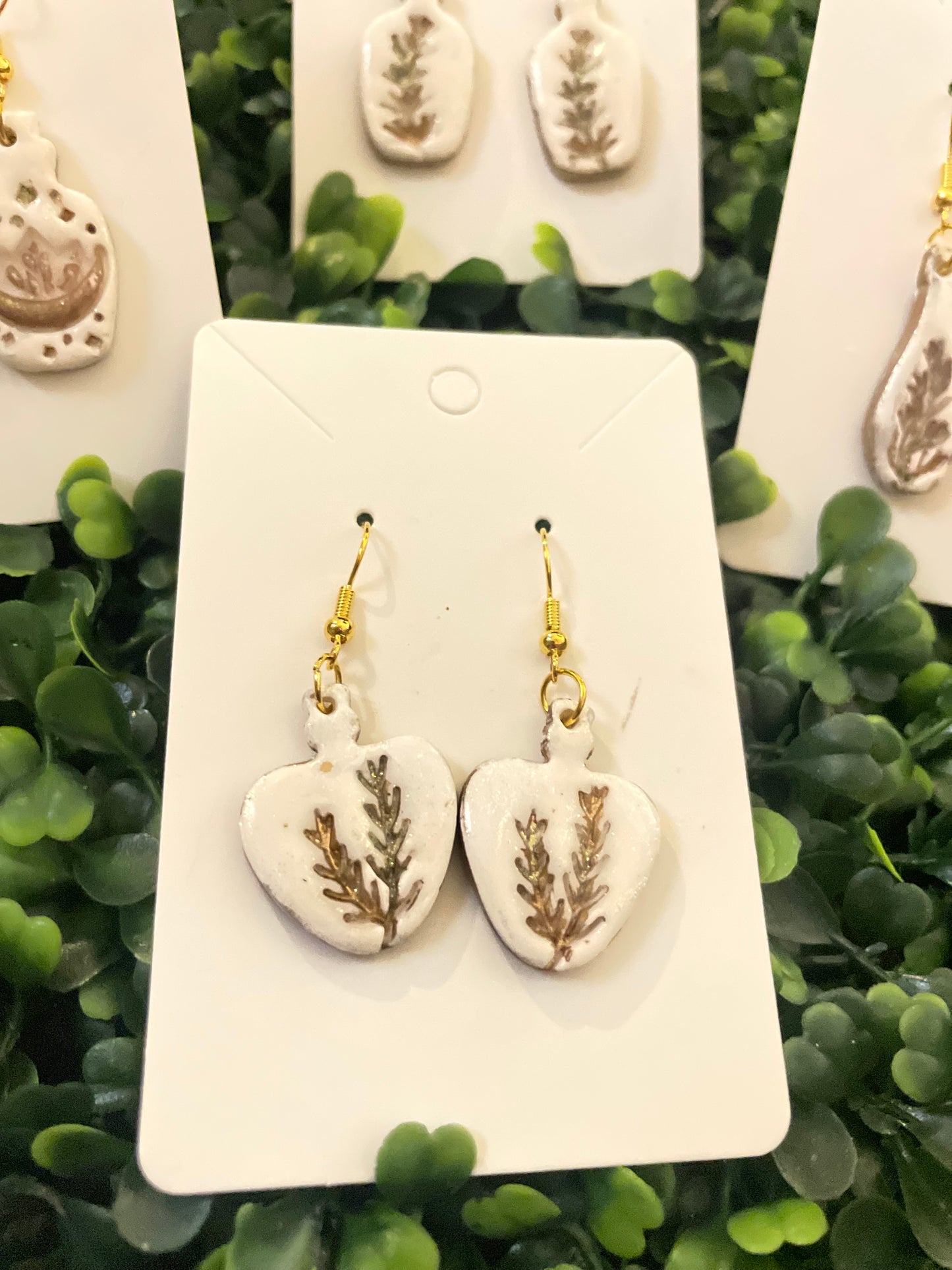 White gold apothecary earring set