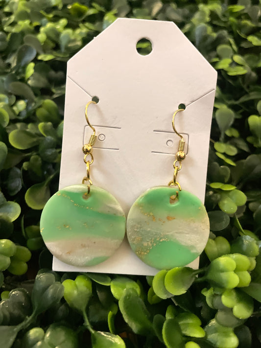 Green gold round dangle