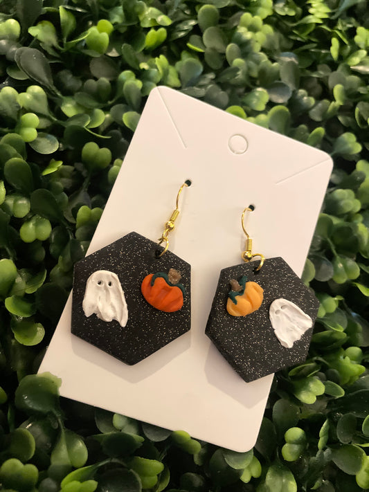 Ghost pumpkin earrings