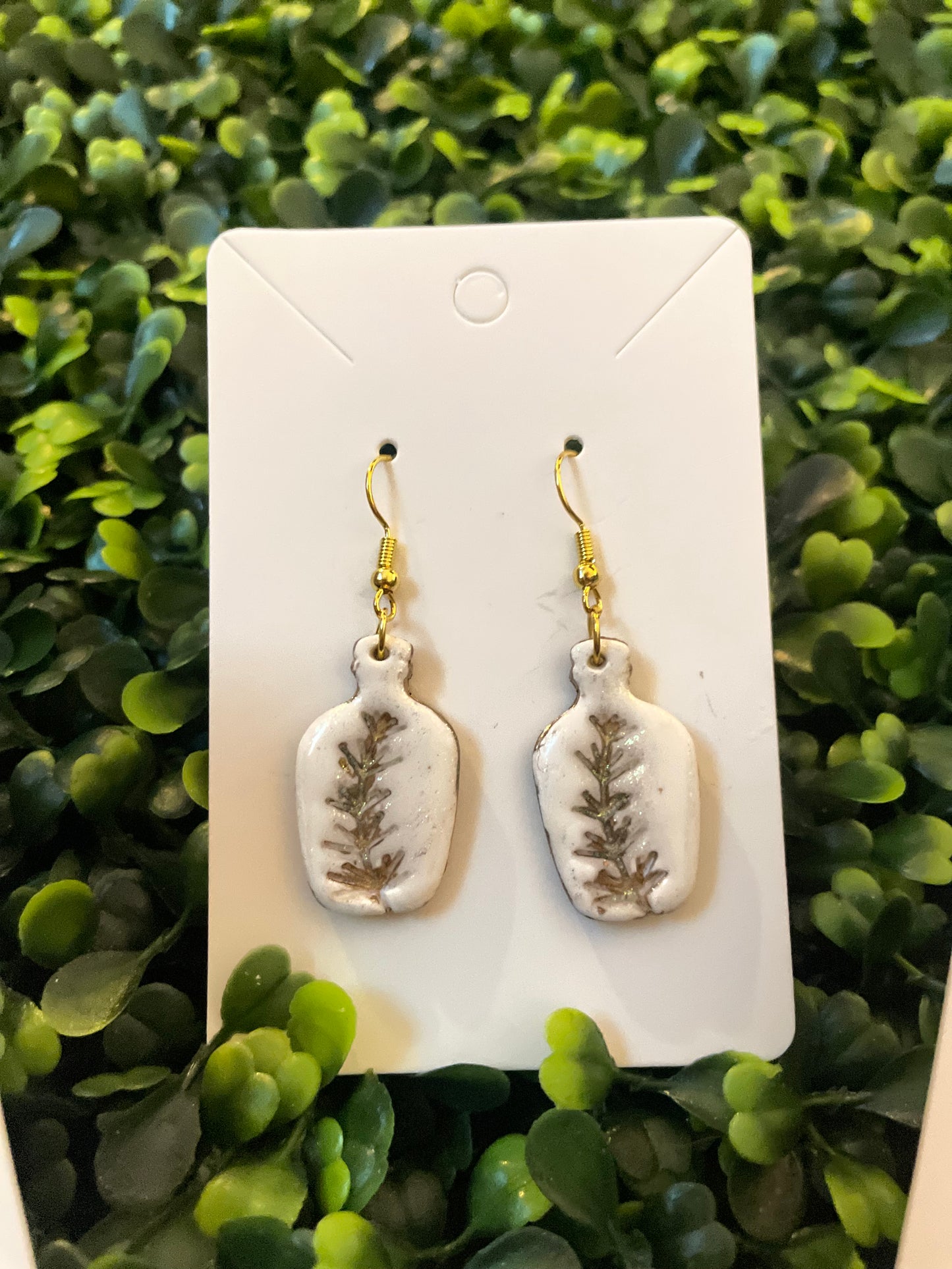 White gold apothecary earring set