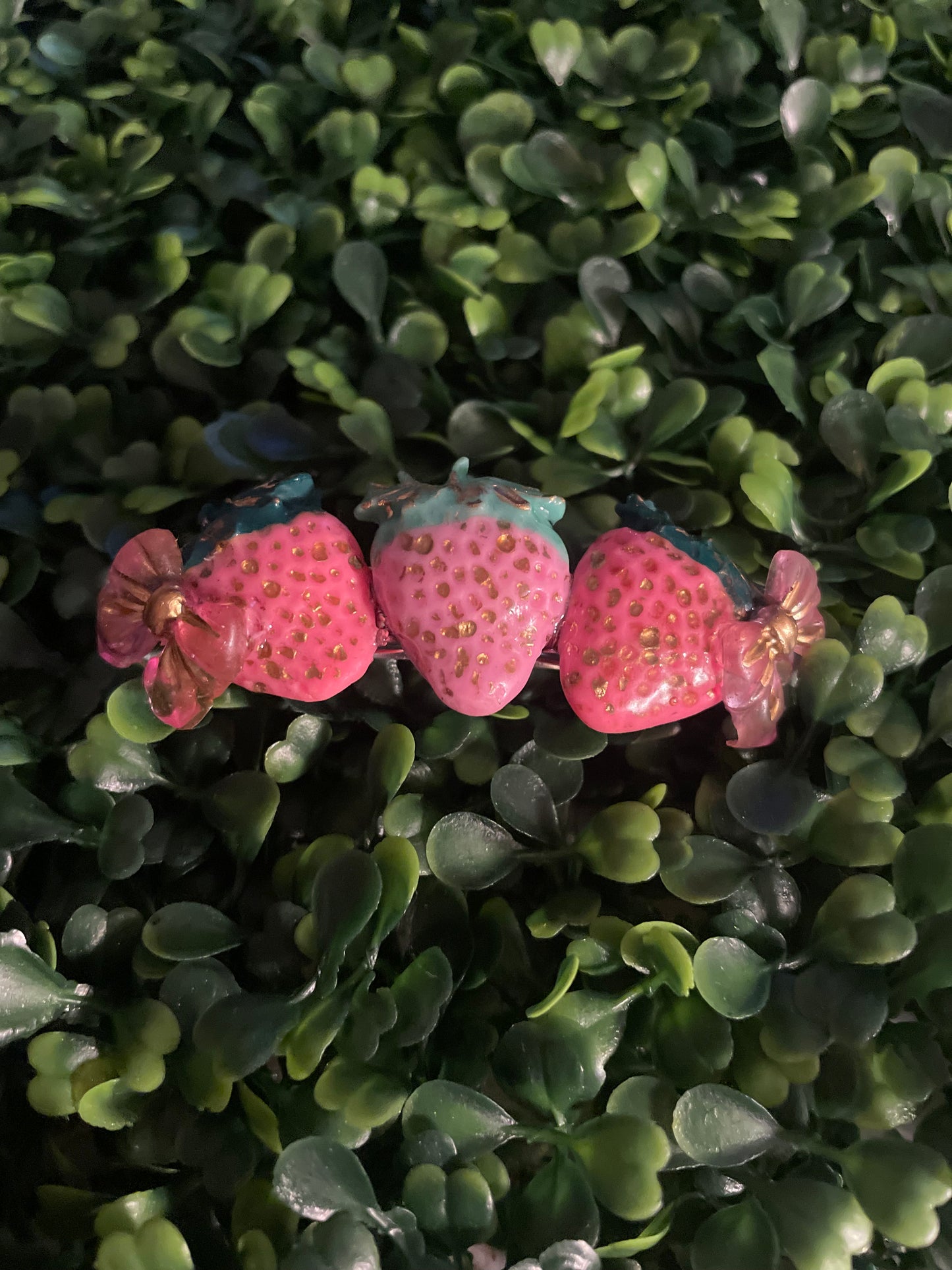 Strawberry hair barrette