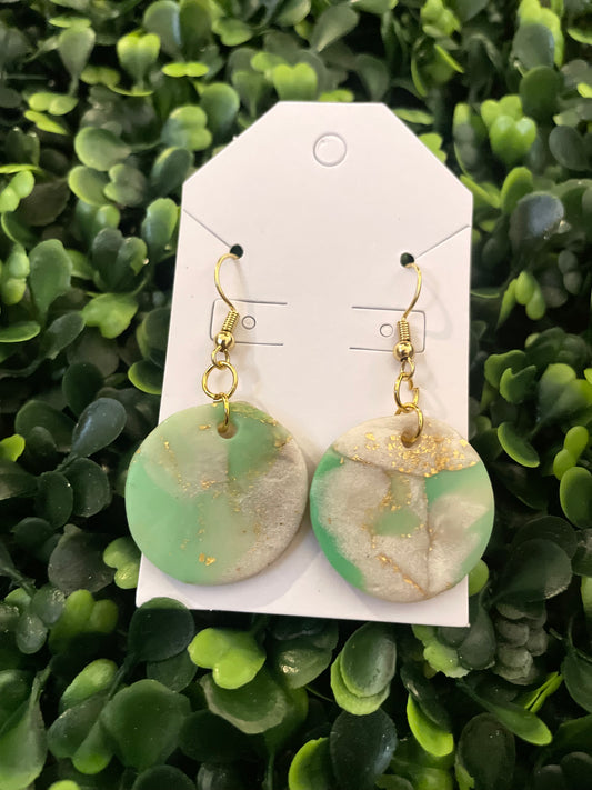 Jade style round dangle