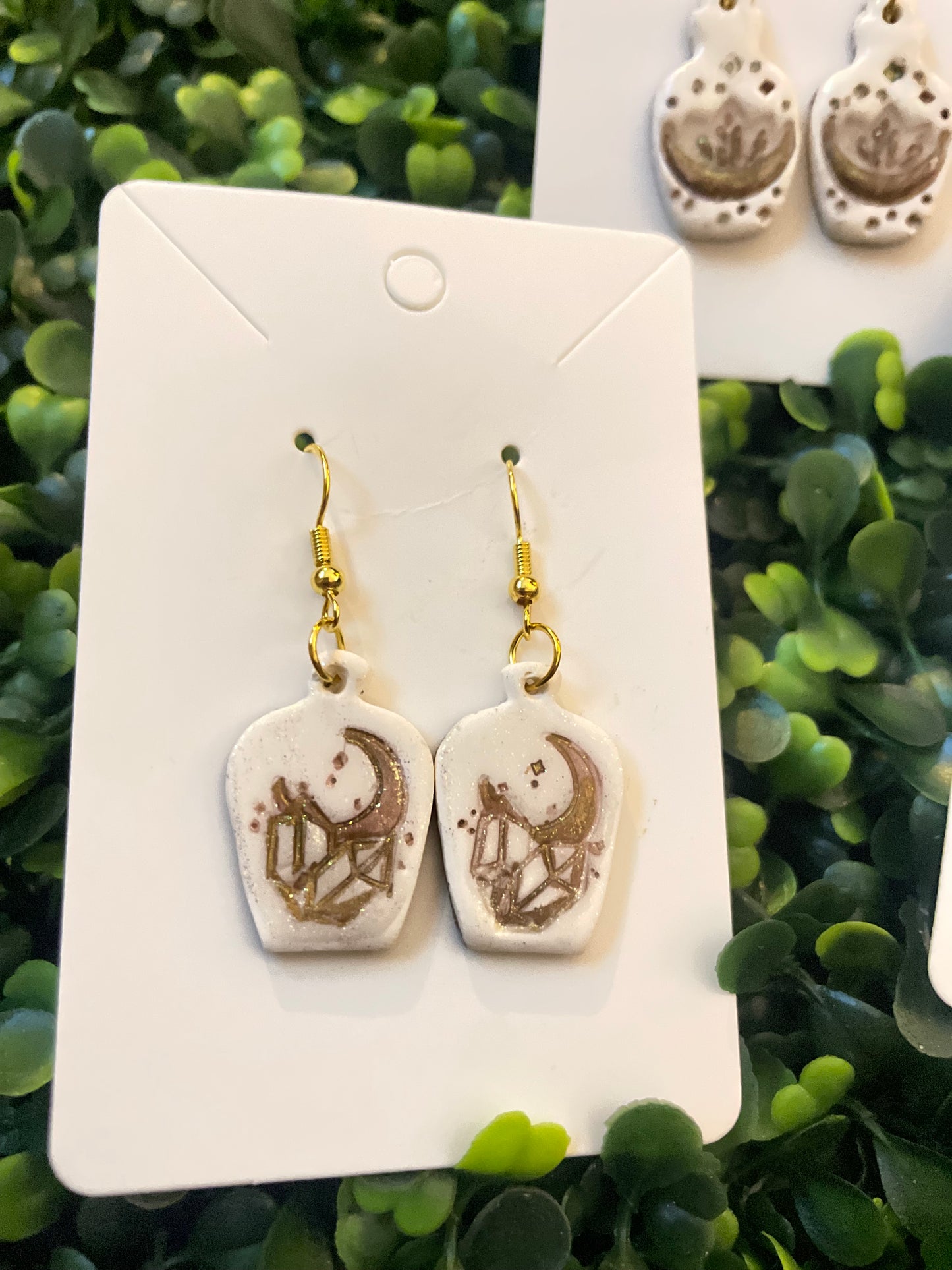White gold apothecary earring set