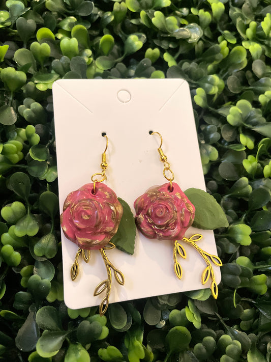 Pink flower dangle