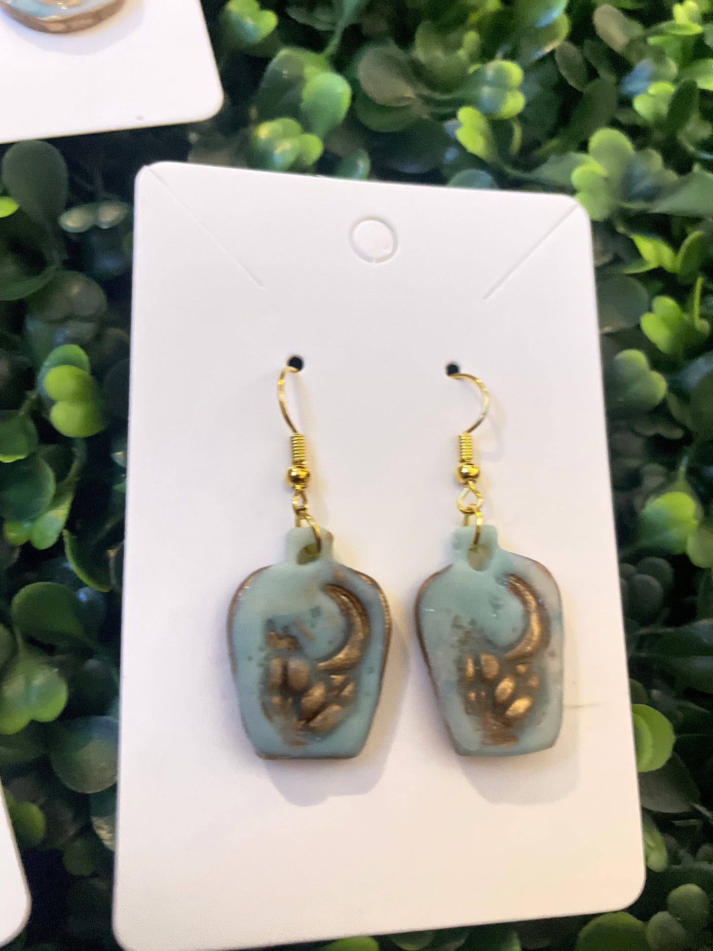 Blue gold apothecary earring set